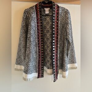 Soft Surroundings Open-Front Cardigan Women’s Size S  Boho‎ Knit Embellished